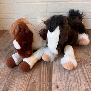 Lot Of 2 Commonwealth Toy Novelty 2003 Horse Pony Stallion Plush Floppy
